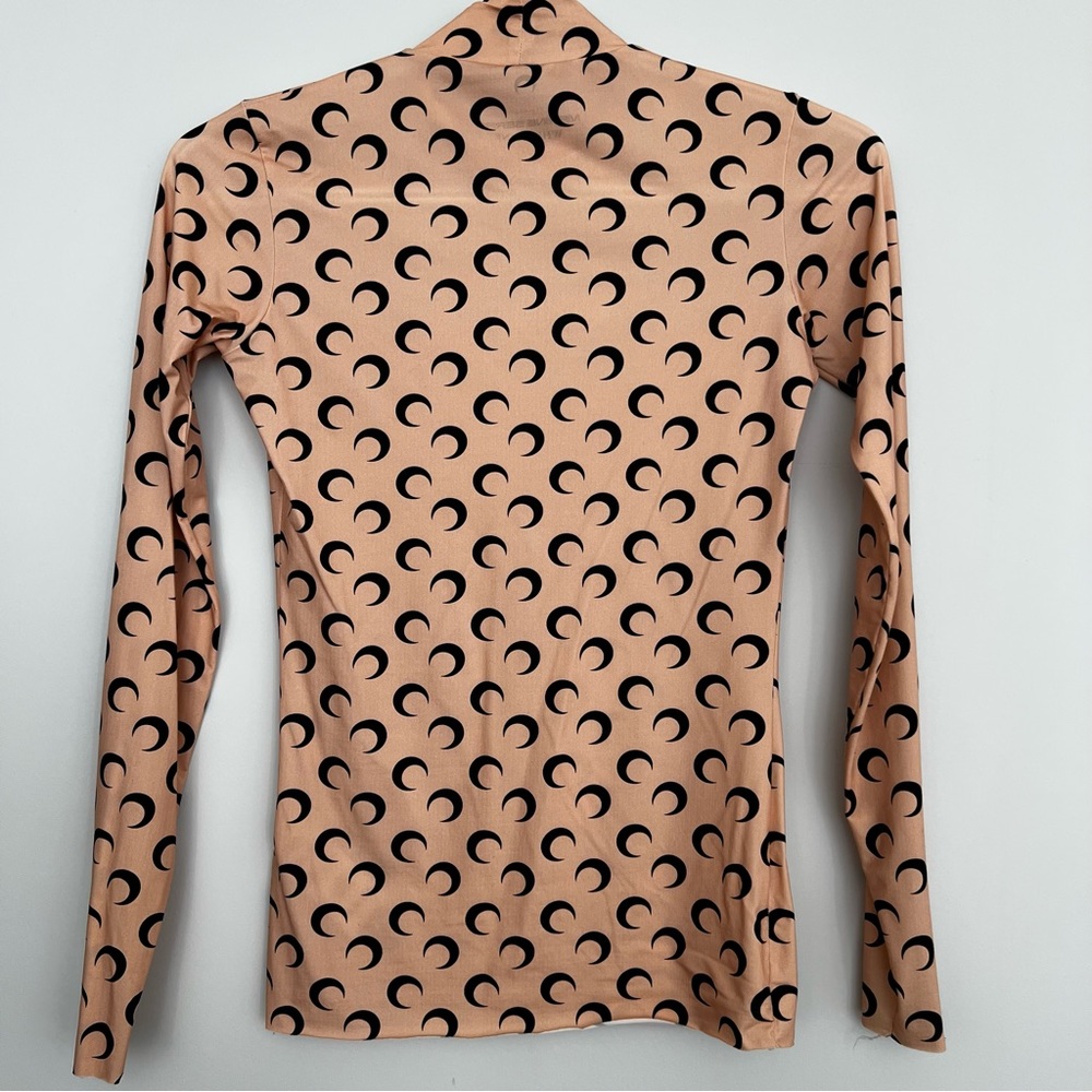 MARINE SERRE β’ Moon Print Turtleneck Second Skin Top - Picture 14 of 16